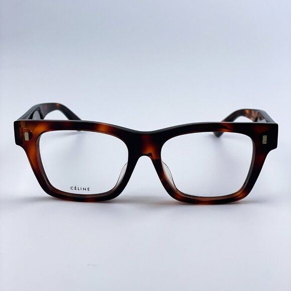NEW CELINE CL50011F 054 Red Havana Square Women Eyeglasses - Picture 3 of 11